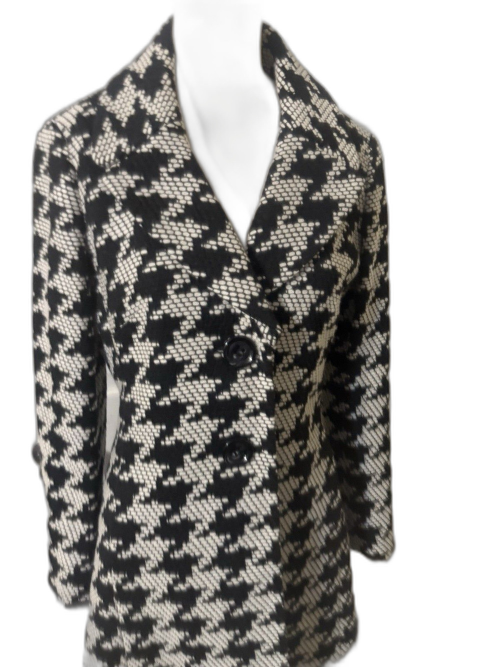 Talbots Houndstooth Print Womens Coat Size 6